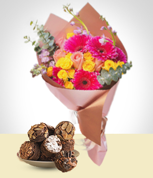 Flores a  Combo Delicia con Brownies